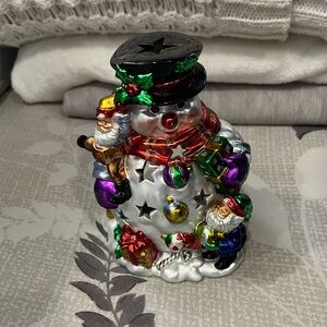 House of Lloyd Christmas Around The World Shimmering Snowman Votive